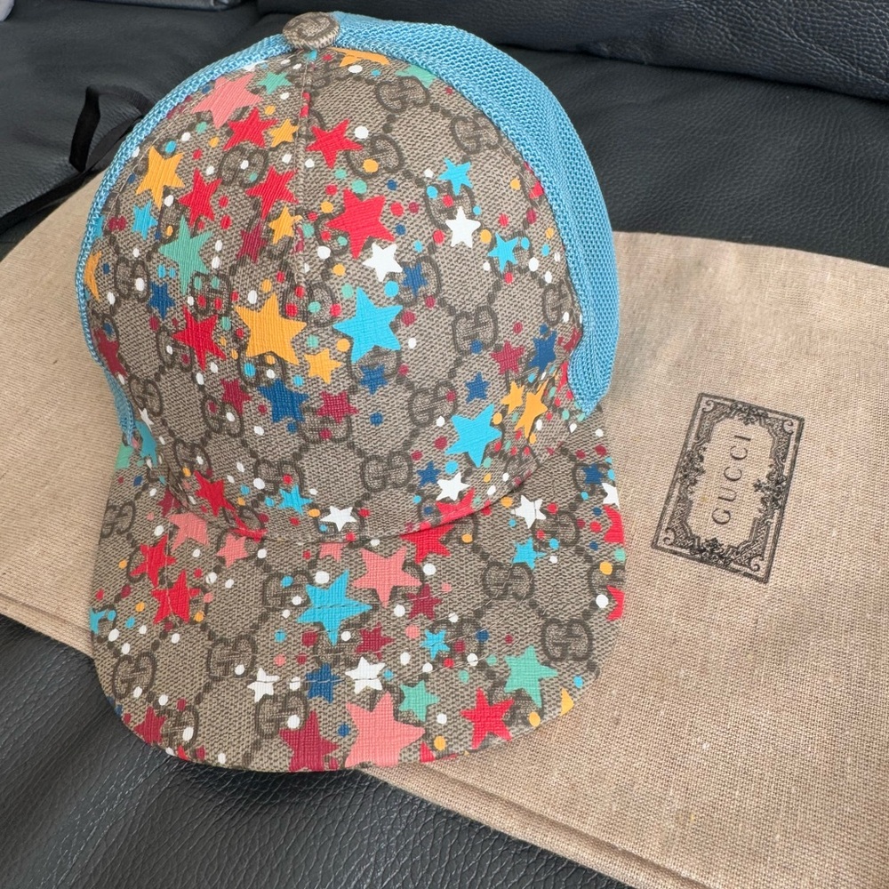 Gucci Kids Multicolor Star Mesh Cap